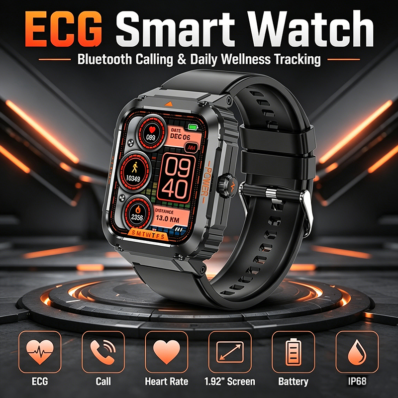 Korean Men Lifestyle - GEJIAN ECG+PPG Sports Style Health Smart