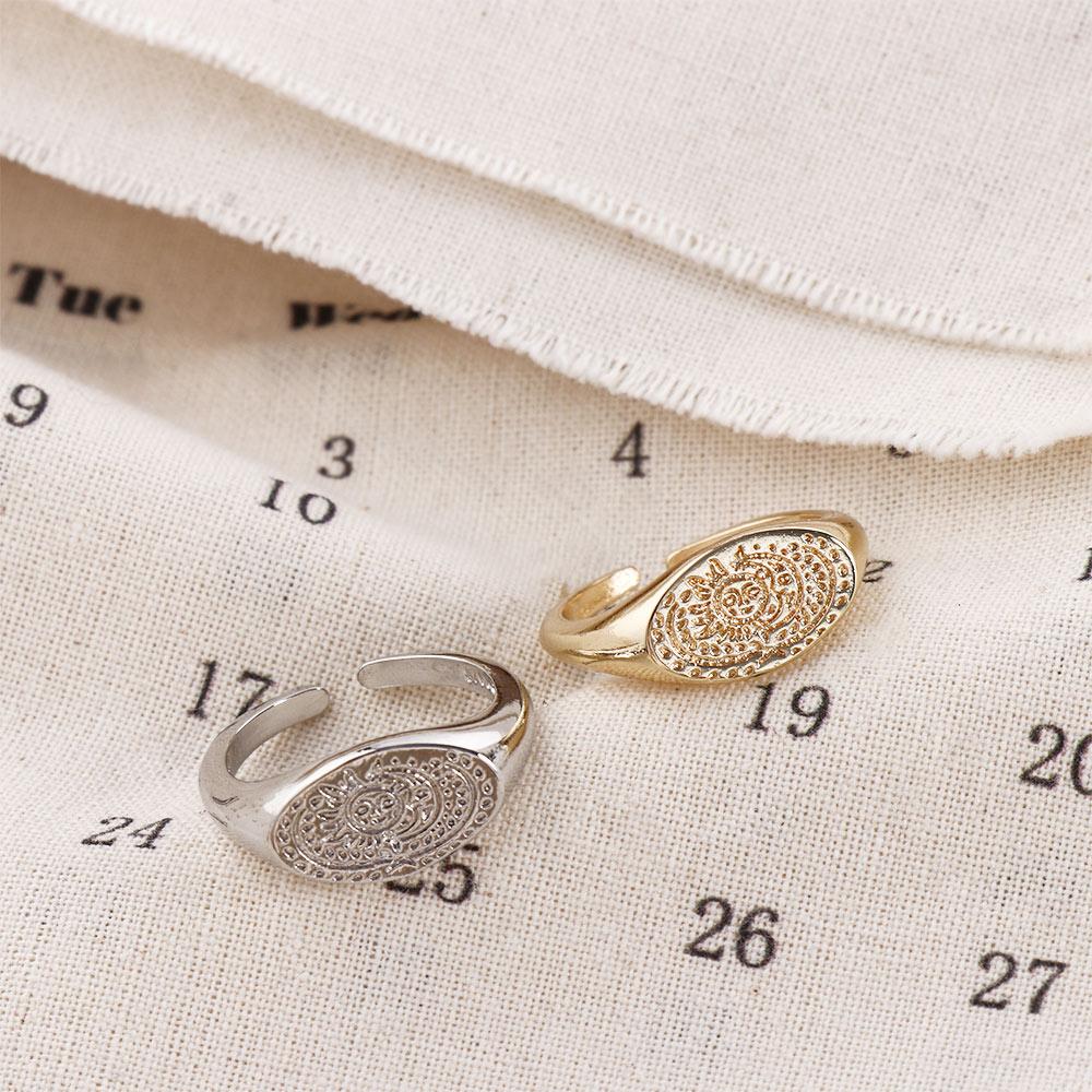 Minimalist Sun Moon Pattern Ri - Korean Women Lifestyle reseña y precio