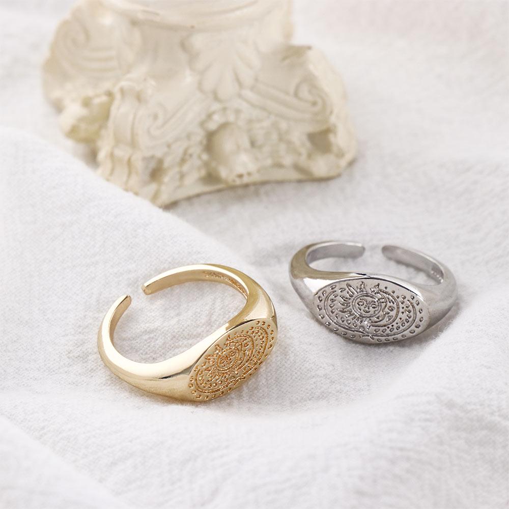 Minimalist Sun Moon Pattern Ri - Korean Women Lifestyle reseña y precio