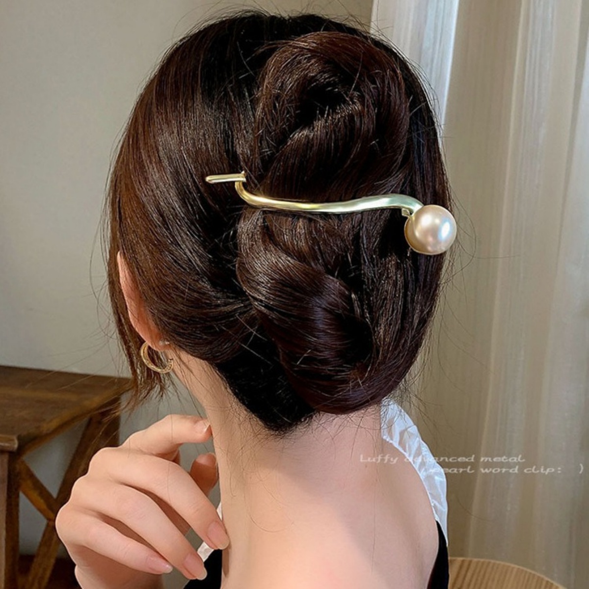 Elegant Glitter Pearl Hair Cli - Lifestyle In Korean reseña y precio