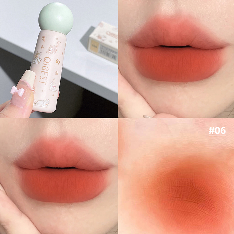 QIBEST Nude Matte Lip Mud Wate - Lip Tint Korean reseña y precio