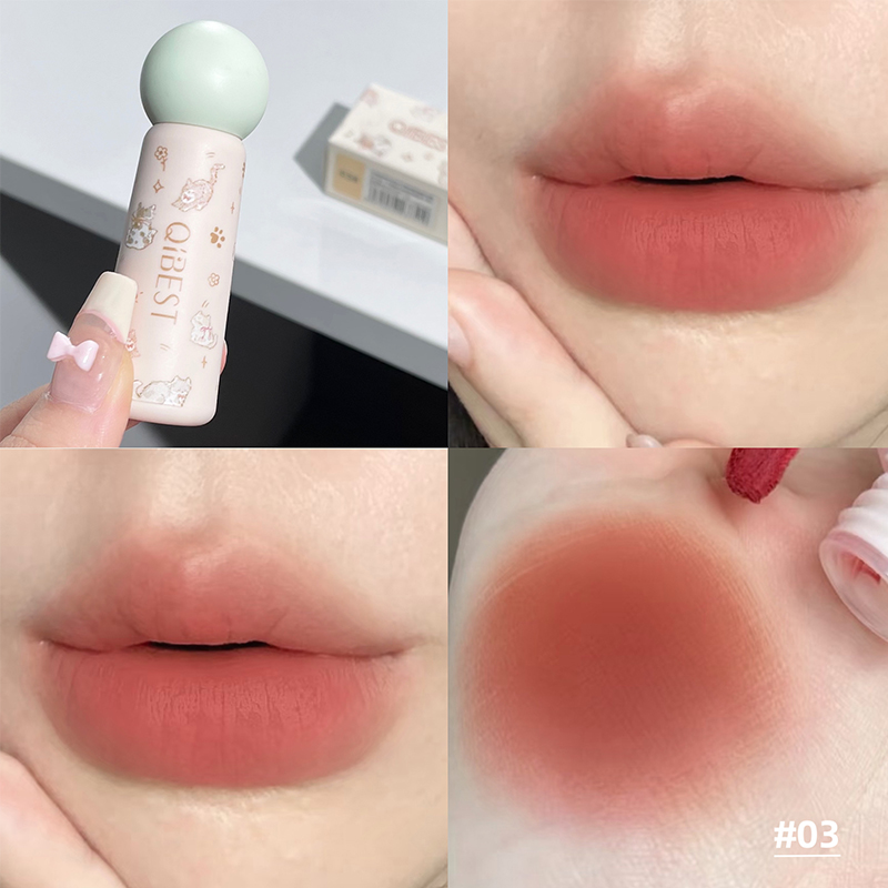 QIBEST Nude Matte Lip Mud Wate - Lip Tint Korean reseña y precio