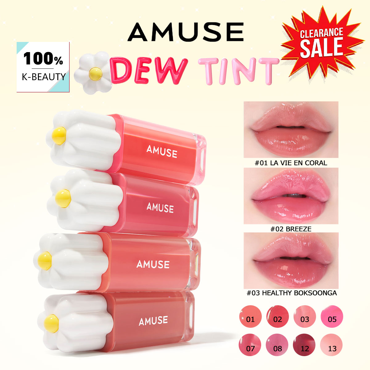 [ClearanceSale] AMUSE DEW TINT - Lip Tint Korean reseña y precio