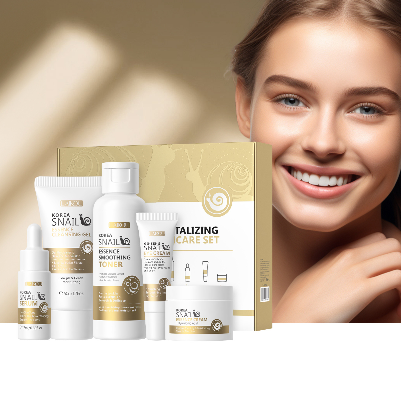 5pcs Boxed Korea Snail Skin Ca - Korean Skincare Routine reseña y precio