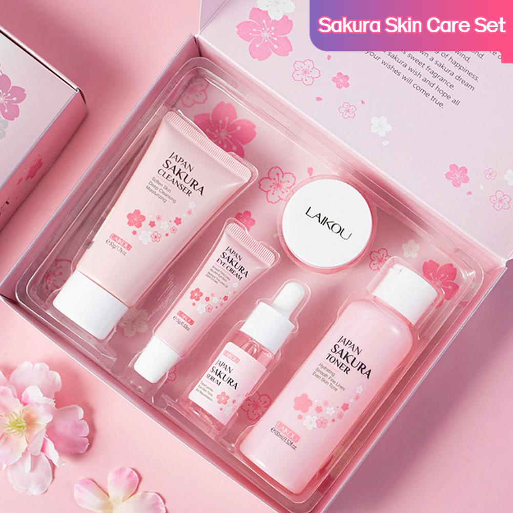 5/3pcs/Set Sakura Skin Care Se - Korean Skincare Routine reseña y precio