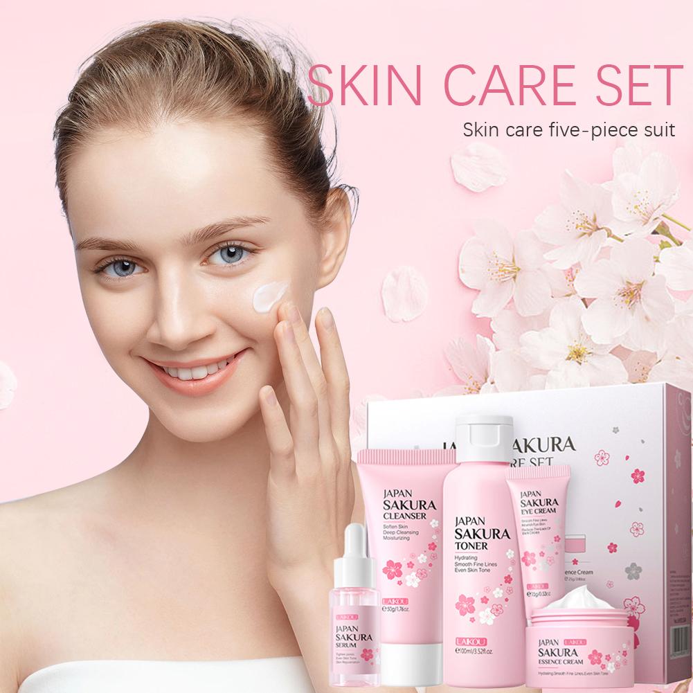 5/3pcs/Set Sakura Skin Care Se - Korean Skincare Routine reseña y precio