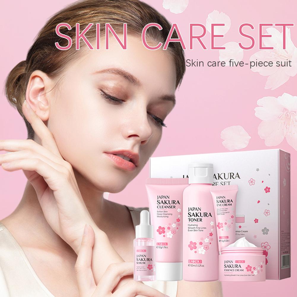 5/3pcs/Set Sakura Skin Care Se - Korean Skincare Routine reseña y precio