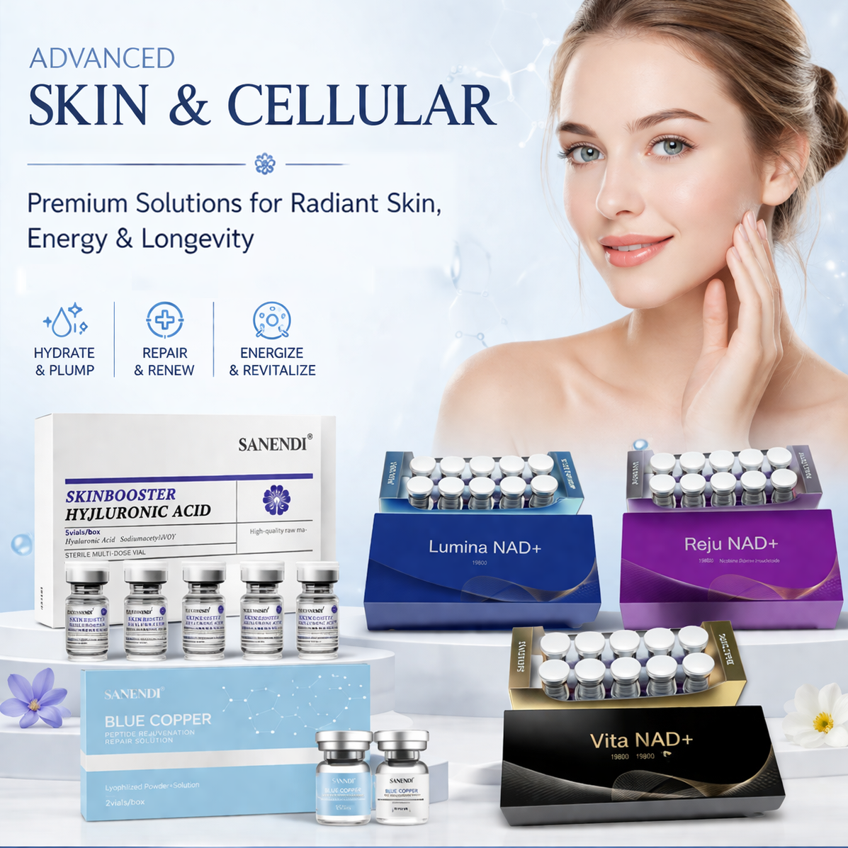 5 In 1 NAD+ Blue Copper Peptid - Korean Skincare Routine reseña y precio