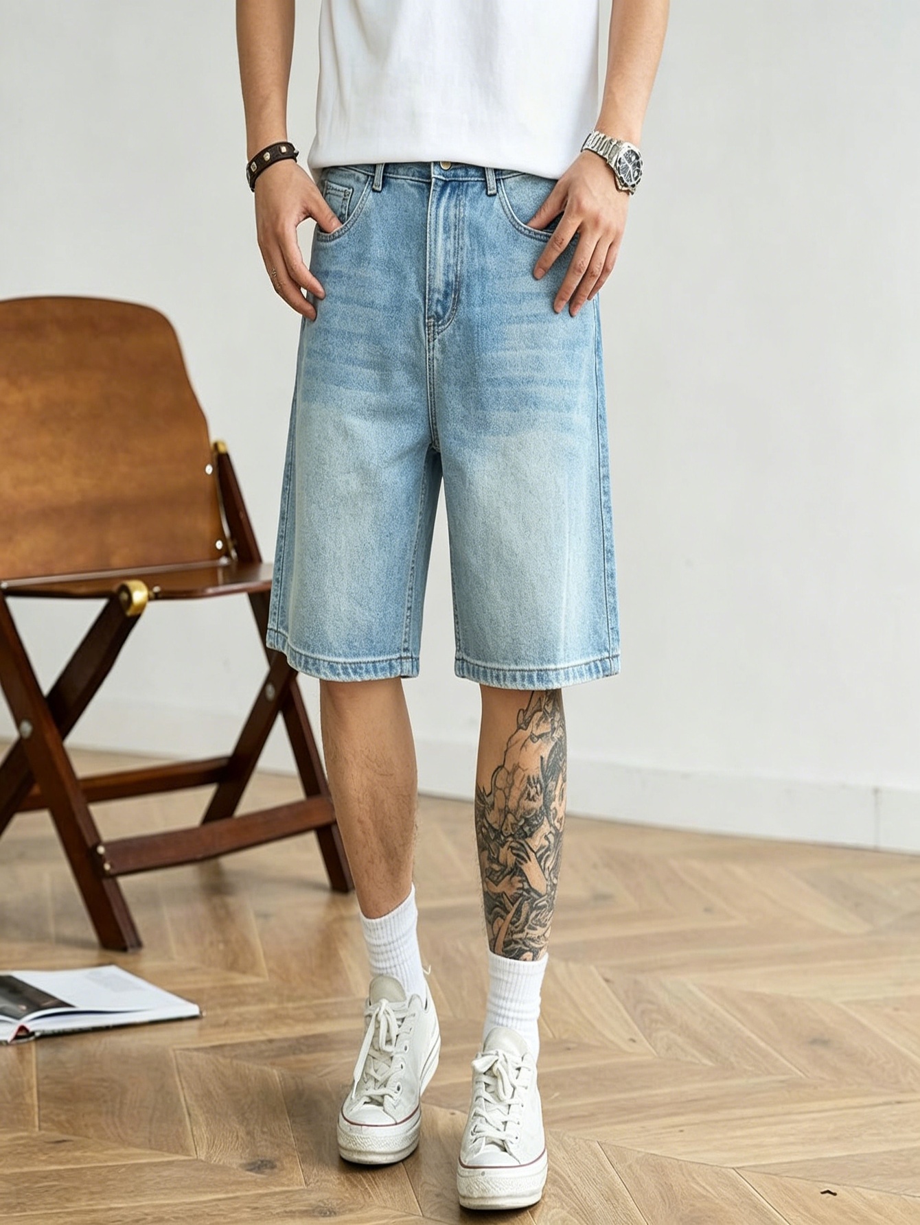 Loose cut blue non stretch den - Korean Men Lifestyle reseña y precio