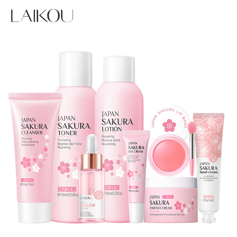 LAIKOU 8Pcs Sakura Facial Skin - Korean Skincare Routine reseña y precio
