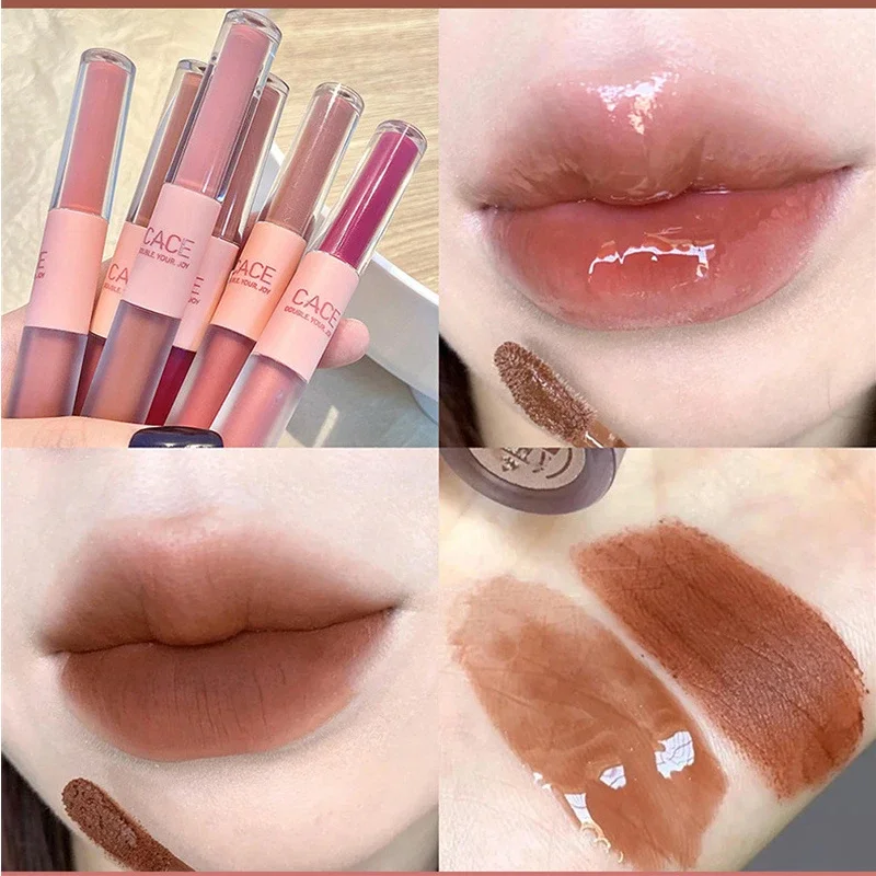 Double Head Lip Gloss Matte Ve - Lip Tint Korean reseña y precio